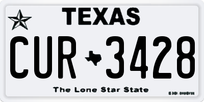TX license plate CUR3428