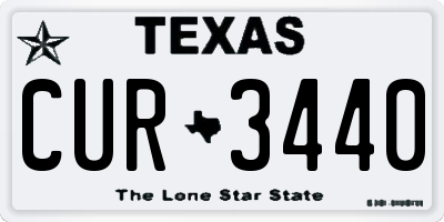 TX license plate CUR3440