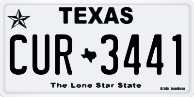TX license plate CUR3441