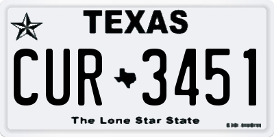TX license plate CUR3451