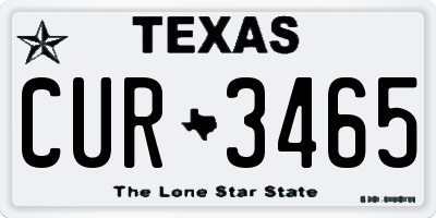 TX license plate CUR3465