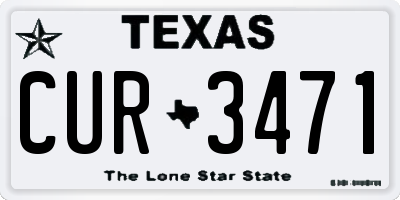 TX license plate CUR3471