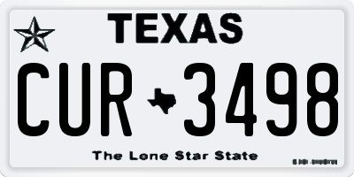 TX license plate CUR3498