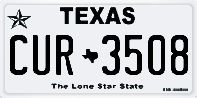 TX license plate CUR3508