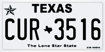 TX license plate CUR3516