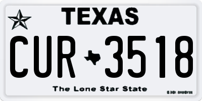 TX license plate CUR3518