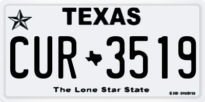 TX license plate CUR3519