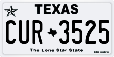 TX license plate CUR3525