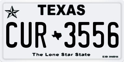 TX license plate CUR3556