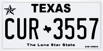 TX license plate CUR3557