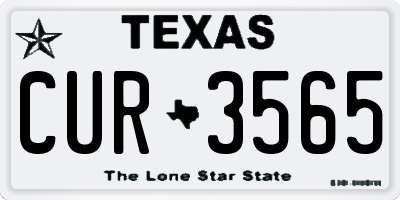 TX license plate CUR3565