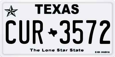 TX license plate CUR3572