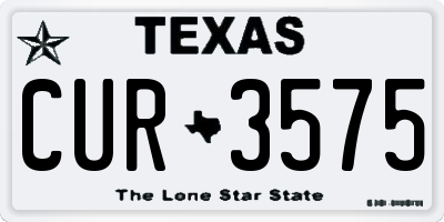 TX license plate CUR3575