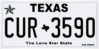 TX license plate CUR3590