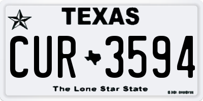 TX license plate CUR3594