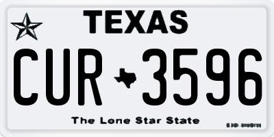 TX license plate CUR3596