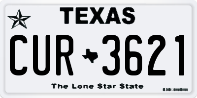 TX license plate CUR3621