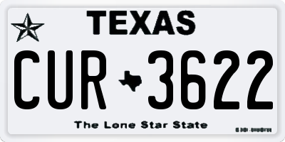 TX license plate CUR3622