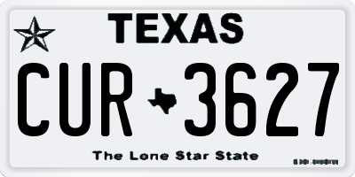 TX license plate CUR3627