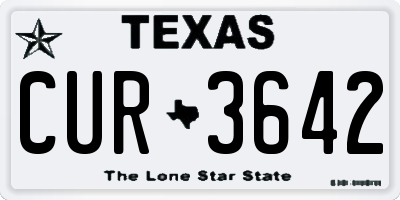 TX license plate CUR3642