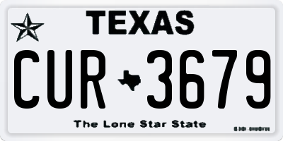 TX license plate CUR3679