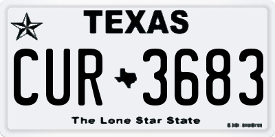 TX license plate CUR3683