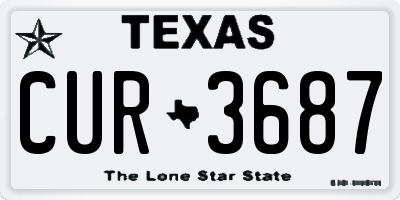 TX license plate CUR3687