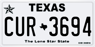 TX license plate CUR3694