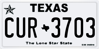TX license plate CUR3703