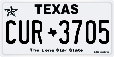 TX license plate CUR3705