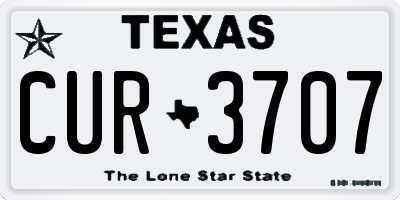 TX license plate CUR3707