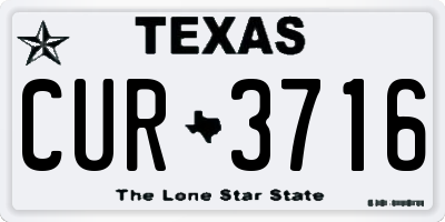 TX license plate CUR3716