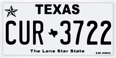 TX license plate CUR3722