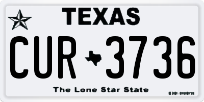 TX license plate CUR3736