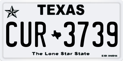 TX license plate CUR3739