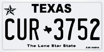 TX license plate CUR3752