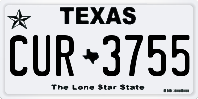 TX license plate CUR3755