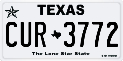 TX license plate CUR3772