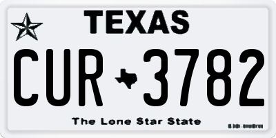 TX license plate CUR3782
