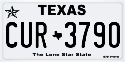 TX license plate CUR3790