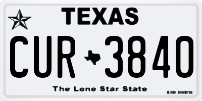 TX license plate CUR3840