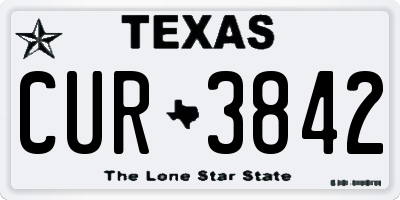 TX license plate CUR3842