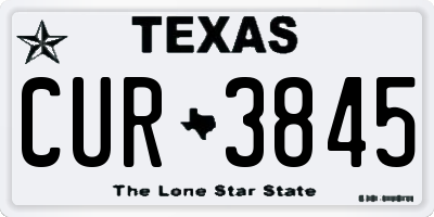 TX license plate CUR3845