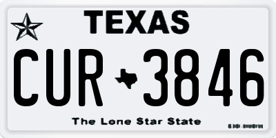 TX license plate CUR3846