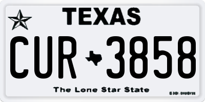 TX license plate CUR3858