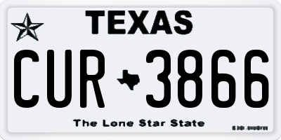 TX license plate CUR3866