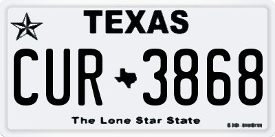TX license plate CUR3868