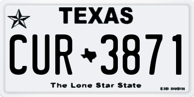 TX license plate CUR3871