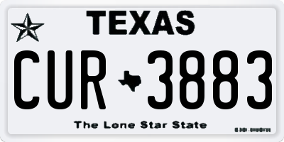 TX license plate CUR3883
