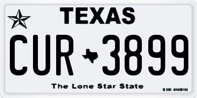 TX license plate CUR3899